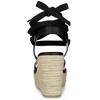Allegra K Women's Platform Strappy Lace-up Flip Flops Wedge Sandals - 4 of 4