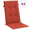 vidaXL Highback Chair Cushions 4 pcs Melange Red 47.2"x19.7"x1.6" Fabric - 2 of 4