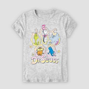 Girls' Dr. Seuss Short Sleeve Graphic T-Shirt - Heather Gray