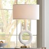 Possini Euro Design Athena 30 3/4" Tall Open Circle Large Mid Century Modern End Table Lamp Pull Chain White Finish Single Living Room Bedroom - image 2 of 4