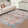 Indoor Vintage Floral Print Living Room Bedroom Area Rugs, Low Pile Non Slip Floor Carpet for Dining Room Office - 4 of 4