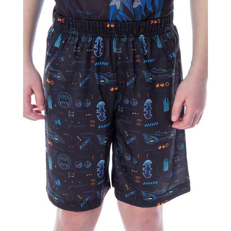 DC Comics Boys' Batman Spec Readout Short Sleeve Shirt and Shorts Pajama Set Bat Specs, 4 of 6