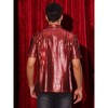 Lars Amadeus Men's Short Sleeves Hipster Shiny Disco Golf Metallic Polo Shirts - 3 of 4
