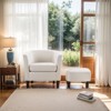Aukfa Velvet Accent Chair with Ottoman, Modern Barrel Chair Armchair for Living Room, Bedroom - 4 of 4