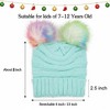 FAAYFIAN Colorful Pompom Knitted Beanie Hat for Kids Age 7-12 Winter Ski Hat Outdoor Ear Warmer - 3 of 4