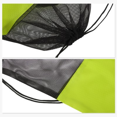 Unique Bargains Drawstring Backpacks Polyester Fluorescent Green 1 Pc — фото 3