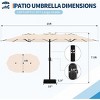 Double-Sided Patio Market Umbrella, 15Ft Large Outdoor Umbrella with Base Included, Double-Topped Outdoor Umbrellas - 2 of 3