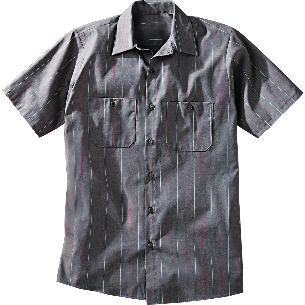 Red Kap Men's Short Sleeve Industrial Stripe Work Shirt - thumbnail 4