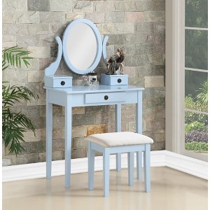 Makeup Vanity Table and Stool Set - 1 of 4