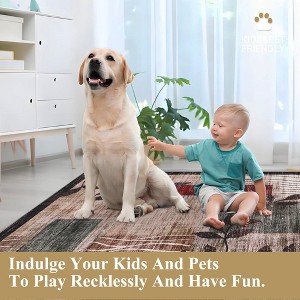Modern Floral Area Rug Indoor Large Washable Floor Carpet Rug Contemporary Aesthetic Bedroom Rug Non Slip Accent Throw Rug for Dining Room Bedroom - 1 of 4