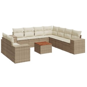vidaXL Garden Sofa Set Beige, Cream white - 1 of 4