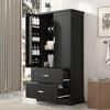 NicBex 64 Inch Tall Bathroom Storage Cabinet,Large Storage Cabinet with 2 Drawers and 2 Doors - 2 of 4