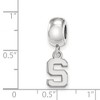 Black Bow Jewelry Sterling Silver Michigan State Spartans NCAA Bead Charm - 3 of 4