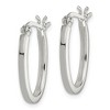 Black Bow Jewelry 2mm, Sterling Silver, Flat Oval Hoop Earrings - 20mm (3/4 Inch) - 2 of 4