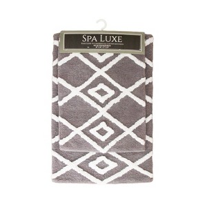 Arkwright Spa Lux 2pc Bath Rug Set , Criss Cross Pattern - 1 of 2