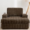Indoor Oversized Chaise Lounge: Faux Rabbit Fur Sofa Bed with Storage, Armrests, Cup Holders - Perfect Reading Couch for Living Room or Bedroom - 2 of 4