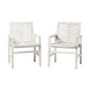 Modern Chevron Patio Chairs, Set of 2 - White Wash - 4 of 4