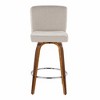 26" Contemporary 360¡ã Swivel Counter Stools with Bent Wood Legs, Padded Seat, and Round Footrest (Set of 2) for Kitchen - 4 of 4