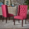 NicBex 2pc Dining Chair with Tufted Button Backrest Modern Upholstered Dining Room Side Chair with Wood Legs - 4 of 4