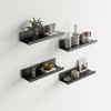 FurnitureR Wood Floating Shelves for Wall Set of 4, 15.75 Inch Wide Rustic Wooden Floating Shelves, WallMounted Display for Living Room, Black - 2 of 4