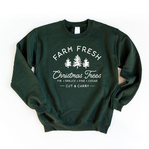 Simply Sage Market Women's Graphic Sweatshirt Farm Fresh Christmas Trees - 1 of 3