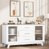 Buffet Cabinet with Storage, 60" Sideboard Cabinet with 2 Fluted Glass Doors and 3 Drawers - 3 of 4