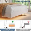 Floating Bed Frame,Bed Frame, Velvet Upholstered Platform Bed with Storage Headboard, RGB LED Light,Wood Slats,Noise Free, Easy Assembly - 4 of 4