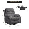 Jojoka 360° Swivel Rocker Recliner Sofa, Upholstered Fabric Glider with Massage & Heat, Side Pockets & Cup Holders, for Small Spaces - 2 of 4