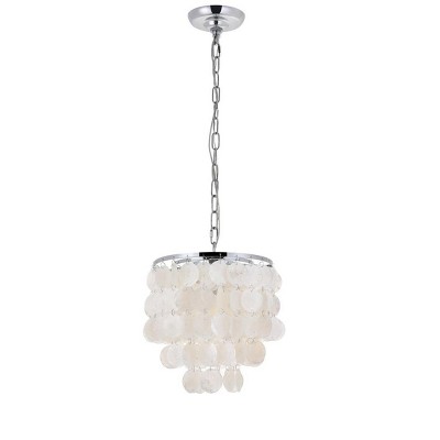 Selene Chrome and White Shell Pendant Light
