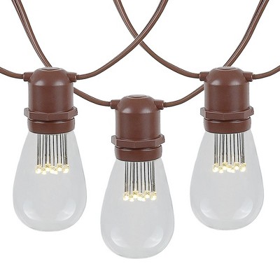 Novelty Lights Edison Outdoor String Lights with 25 In-Line Sockets Brown Wire 37.5 Feet