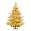 Costway 6/7/8 FT Artificial Christmas Tree with 762/1074/1470 Flocked Branch Tips, 340/450/580 Warm White LED Lights - 2 of 4