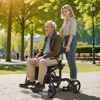 VEVOR 2 in 1 Rollator Walker & Transport Chair for Seniors, Folding Rolling Walker Wheelchair Combo & Footrests, Aluminum Mobility Walker, 300LBS - 2 of 4
