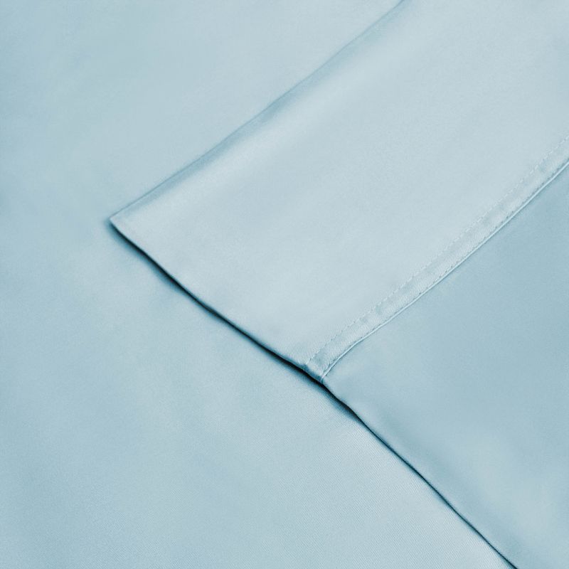 300 Thread Count Rayon From Bamboo Solid Deep Pocket Bed Sheet Set by Blue Nile Mills, 3 of 5