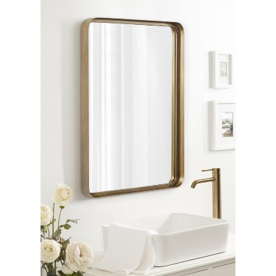 Armenta 30" x 20" Gold Rectangular Wall Mirror