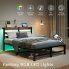GDFStudio Althea Modern Metal and Wooden Platform Bed Frame with Storage Headboard, RGB Lights and Charging Station - 4 of 4