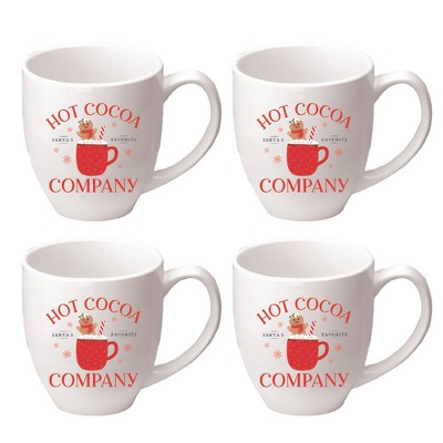 Courtside Market Mrs Claus Cocoa Café Mug 4 Piece Set