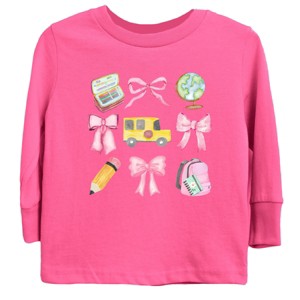 The Juniper Shop Coquette Watercolor School Chart Youth Long Sleeve Tee - 1 of 4
