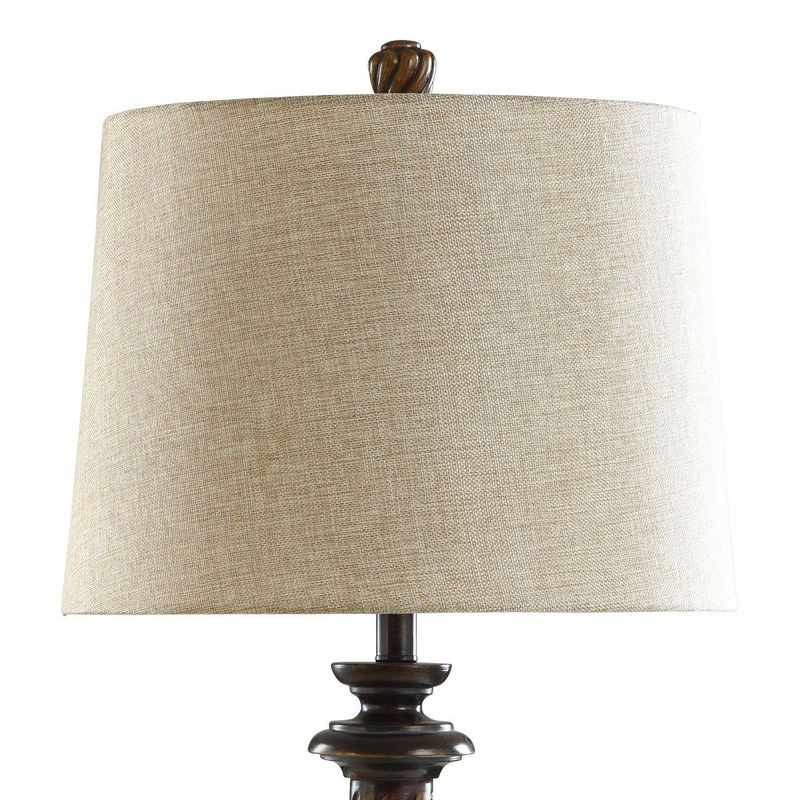 Toffee Wood Traditional Two-Tone Brown Swirled Table Lamp - StyleCraft, 4 of 7