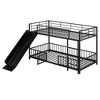 MAYEERTY Full Over Full Metal Bunk Bed, Slide Guardrails, Kids Bedroom, White - 4 of 4