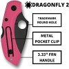 Spyderco Dragonfly 2 Folding Pocket Knife with 2.30" Black CPM S30V Steel Blade | Get Secure Grip with the Bi-Directional Texturing FRN Handle, Pink - 4 of 4