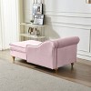 Modern Velvet Chaise Lounge Chair with Storage,Upholstered Recliner with Gold Metal Legs and Pillow for Bedroom or Living Room-The Pop Home - 3 of 4