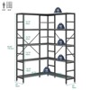 Jojoka 4-Tier L-Shaped Industrial Bookshelf, Heavy Duty Corner Bookcase with Open Shelves and Curved Panels for Bedroom or Living Room Display - 2 of 4