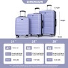 3 Piece Luggage Sets PC Lightweight & Durable Expandable Suitcase with Two Hooks, Double Spinner Wheels, TSA Lock - 3 of 4