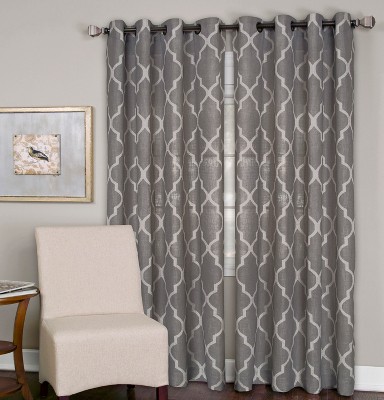 Elrene Home Fashions 95-in Slate Blue Geometric Room Darkening Standard Lined Grommet Single Curtain Panel