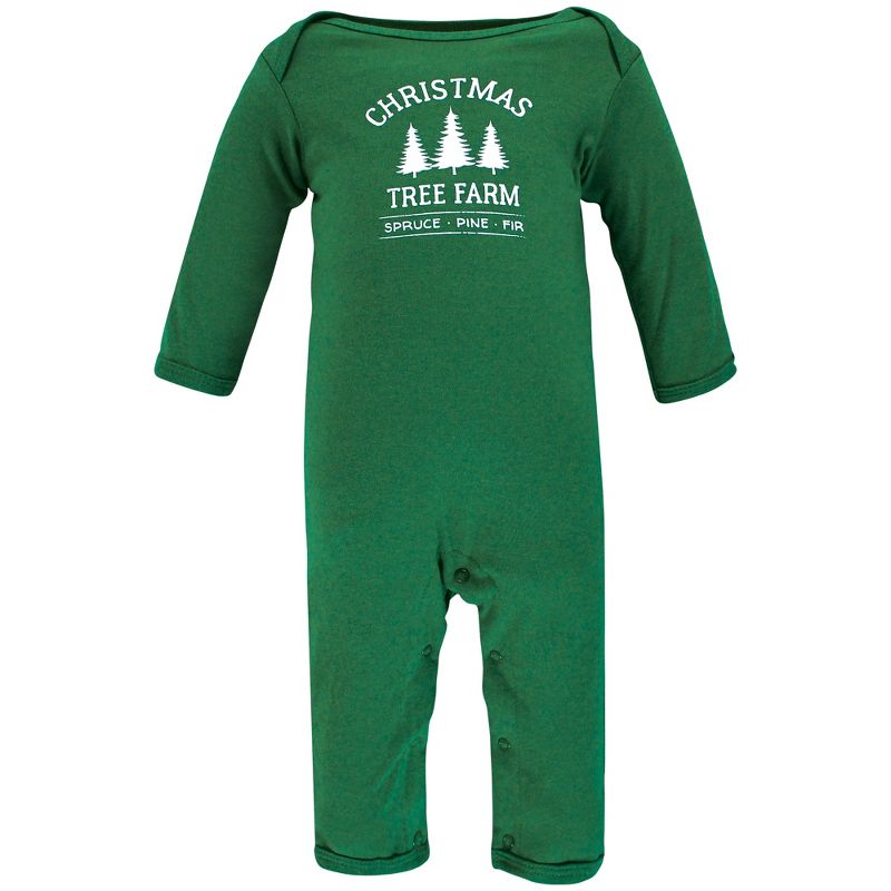 Hudson Baby Unisex Baby Cotton Coveralls, Christmas Tree, 6 of 7