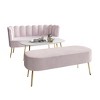 ChaletPosh Velvet Sofa with Bench And Coffee Table - 3 of 4