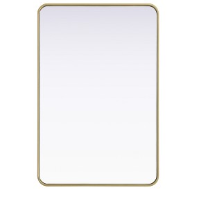 Elegant Lighting Contour Metal Rectangle Mirror 28x42 in Brass - 1 of 4