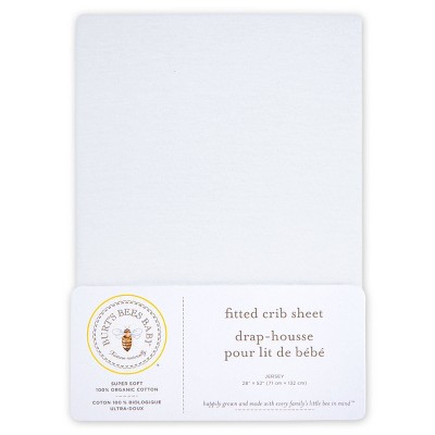 Organic Cotton Jersey Knit Cloud White Fitted Crib Sheet