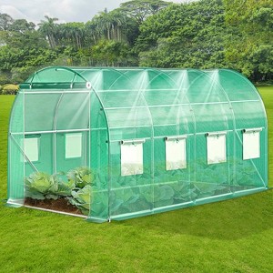 Premium Outdoor Greenhouse 8.2x6.6x6.6FT, Upgraded Heavy Duty Portable Walk in Frame, Large Garden Plant Hot Hoop House for Outdoors，Green - 1 of 2