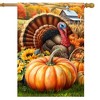 Briarwood Lane Fall Thanksgiving House Flag 40x28 For Outdoor Wild Turkey and Pumpkins For Thanksgiving House Flag - 2 of 4